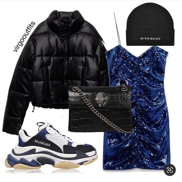 NW ZARA BLACK FAUX LEATHER PUFFER JACKET - Picture 14 of 14